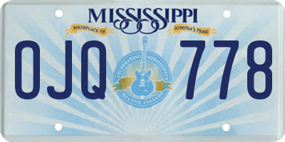 MS license plate OJQ778