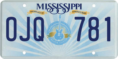 MS license plate OJQ781