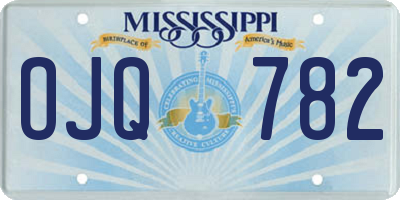 MS license plate OJQ782