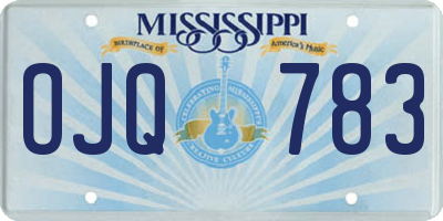 MS license plate OJQ783