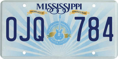 MS license plate OJQ784