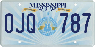 MS license plate OJQ787