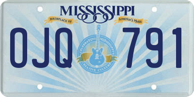 MS license plate OJQ791
