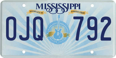 MS license plate OJQ792