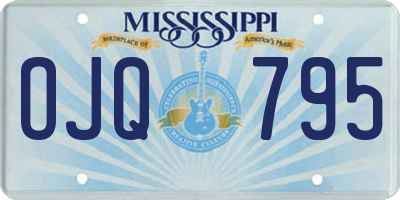 MS license plate OJQ795