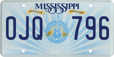 MS license plate OJQ796