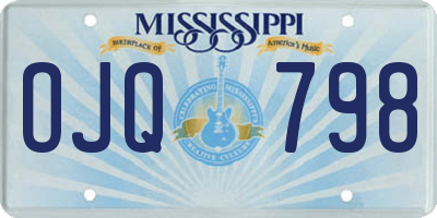 MS license plate OJQ798