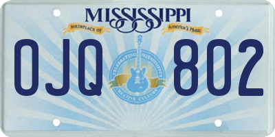 MS license plate OJQ802