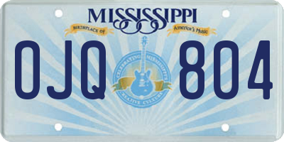 MS license plate OJQ804