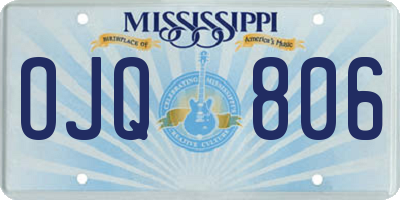 MS license plate OJQ806