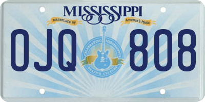 MS license plate OJQ808