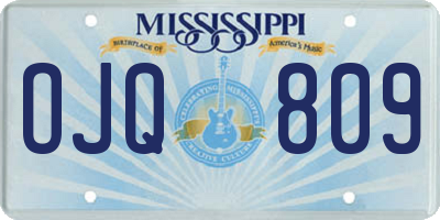 MS license plate OJQ809