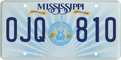 MS license plate OJQ810