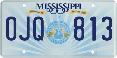 MS license plate OJQ813