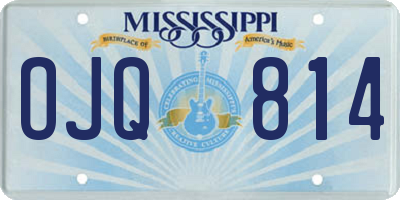 MS license plate OJQ814