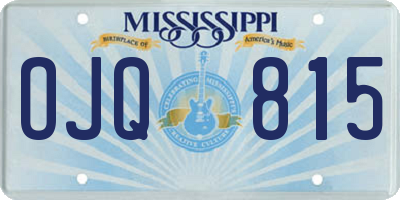 MS license plate OJQ815