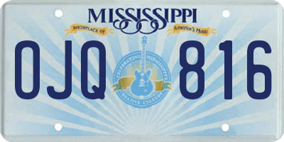 MS license plate OJQ816