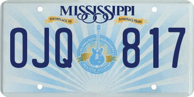 MS license plate OJQ817