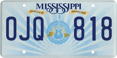 MS license plate OJQ818