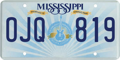MS license plate OJQ819
