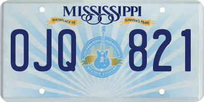 MS license plate OJQ821