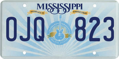 MS license plate OJQ823