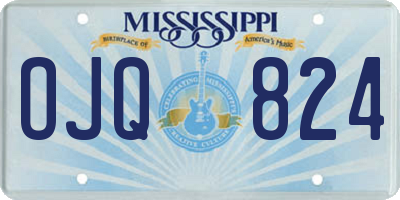 MS license plate OJQ824