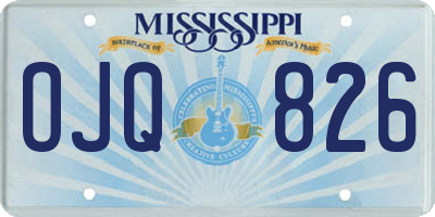 MS license plate OJQ826