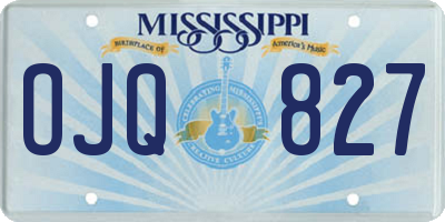 MS license plate OJQ827