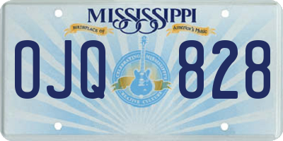 MS license plate OJQ828