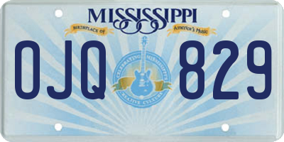 MS license plate OJQ829
