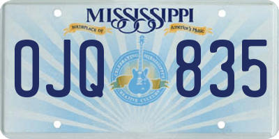 MS license plate OJQ835