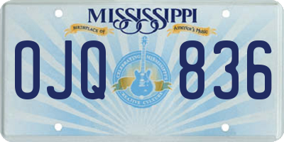 MS license plate OJQ836