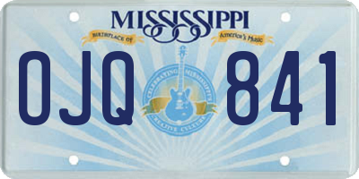 MS license plate OJQ841