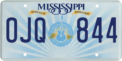 MS license plate OJQ844