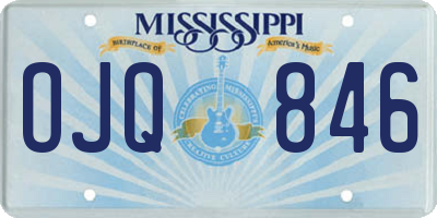 MS license plate OJQ846