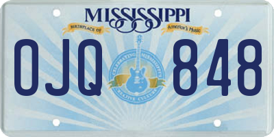 MS license plate OJQ848