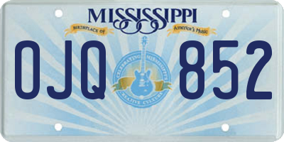MS license plate OJQ852
