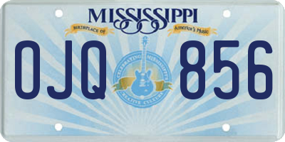 MS license plate OJQ856