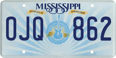MS license plate OJQ862