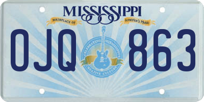 MS license plate OJQ863