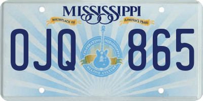 MS license plate OJQ865