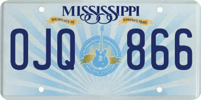 MS license plate OJQ866