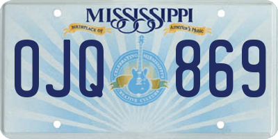 MS license plate OJQ869