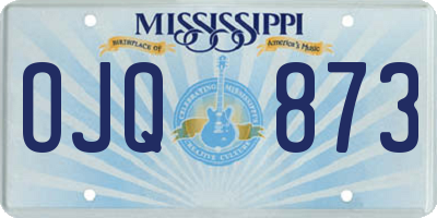 MS license plate OJQ873