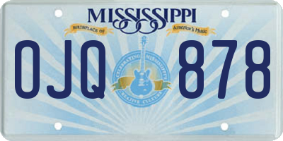MS license plate OJQ878