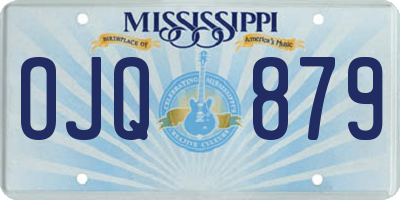 MS license plate OJQ879