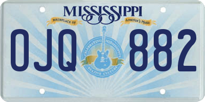 MS license plate OJQ882