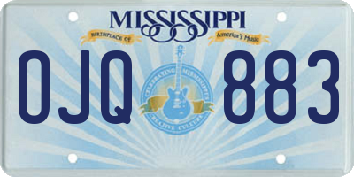 MS license plate OJQ883