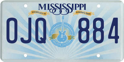 MS license plate OJQ884